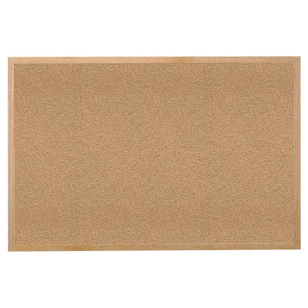 Ghent Natural Cork Bulletin Board with Wood Frame, 4'H x 5'W