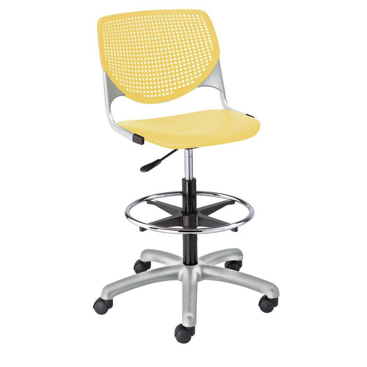 KOOL Poly Adjustable Drafting Stool, Yellow