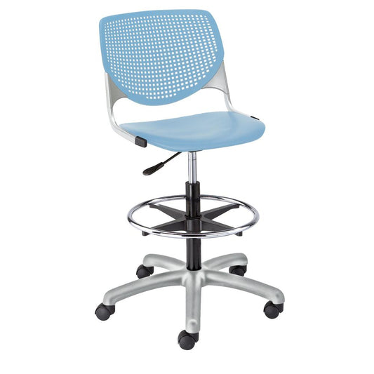 KOOL Poly Adjustable Drafting Stool, Sky Blue