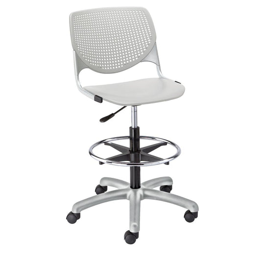 KOOL Poly Adjustable Drafting Stool, Light Grey