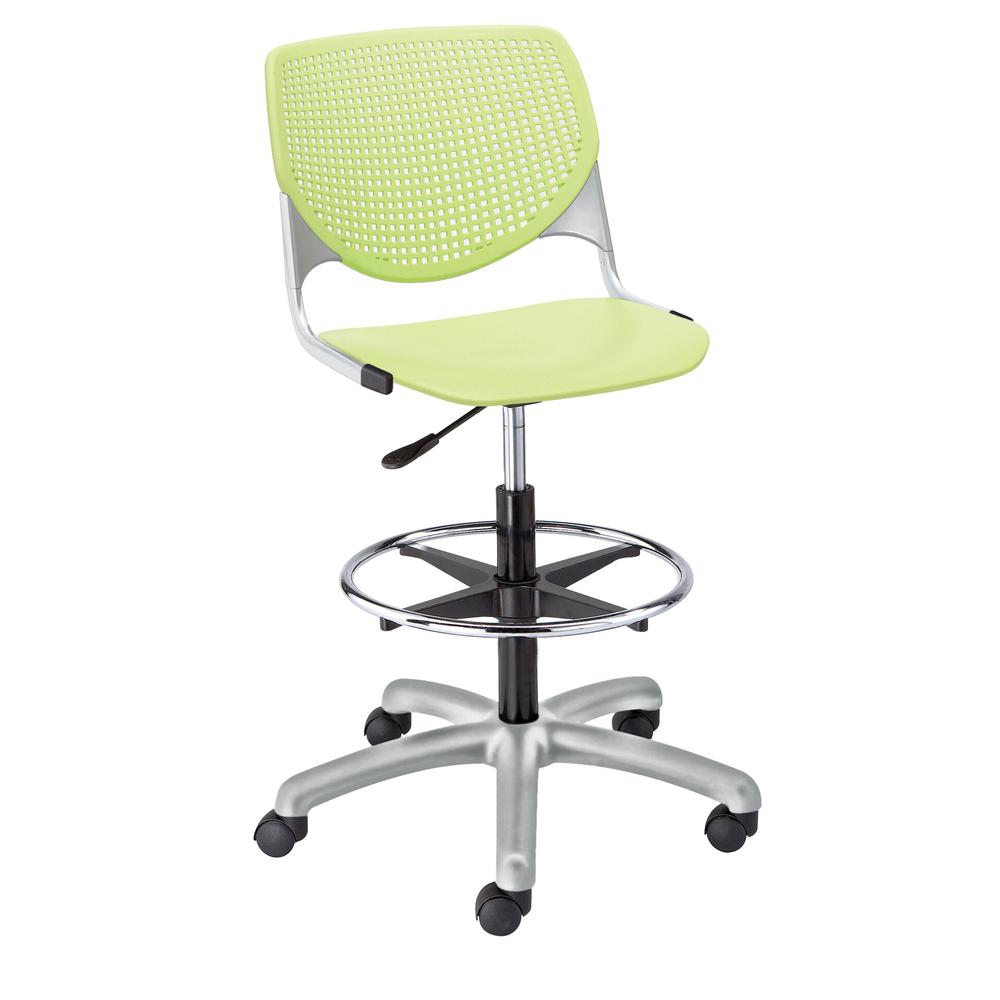 KOOL Poly Adjustable Drafting Stool, Lime Green