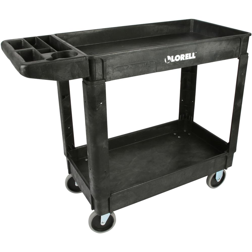 Lorell Storage Bin Utility Cart - 550 lb Capacity - 4 Casters - 5" Caster Size - Structural Foam - x 37.5" Width x 17" Depth x 39" Height - Black - 1 Each