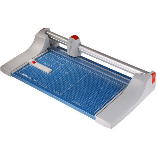 Dahle 442 Premium Rotary Trimmer - Cuts 30Sheet - 20" Cutting Length - 4" Height x 15.1" Width - Steel Base, Aluminum Blade, Plastic - Blue