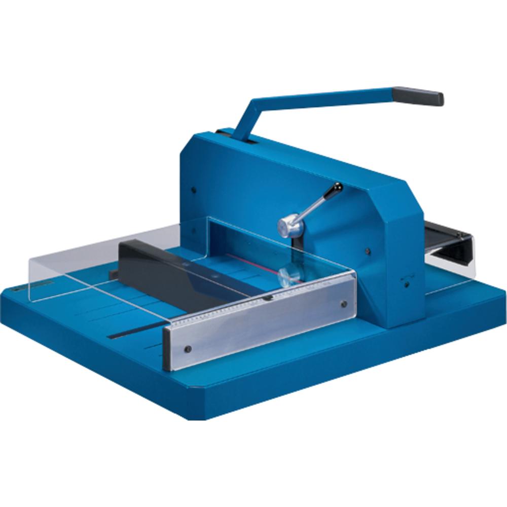 Dahle 848 Professional Stack Cutter - 700 Sheet Cutting Capacity - 18.63" Cutting Length - Ground Blade, Durable, Burr-free Cut - Steel, Metal, Aluminum, Plastic - Blue - 33.8" Length - 1 / Carton