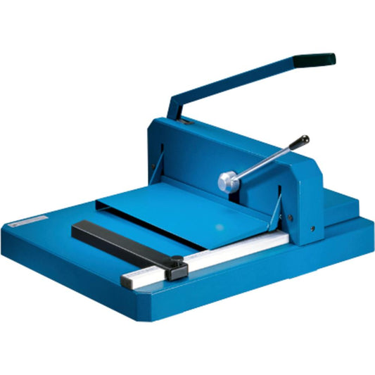 Dahle 842 Professional Stack Cutter - 200 Sheet Cutting Capacity - 16.88" Cutting Length - Ground Blade, Adjustable Alignment Guide, Burr-free Cut - Steel, Metal, Aluminum, Plastic - Blue - 28.8" Leng