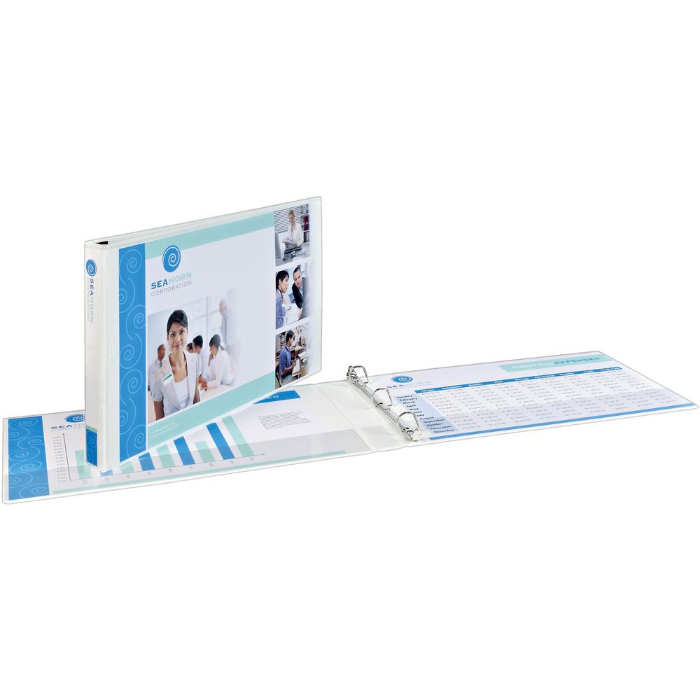 Avery&reg; View Binder - 1 1/2" Binder Capacity - Tabloid - 11" x 17" Sheet Size - 375 Sheet Capacity - Slant Ring Fastener(s) - 2 Pocket(s) - Polypropylene - Recycled - Pocket, Heavy Duty - 6 / Carto