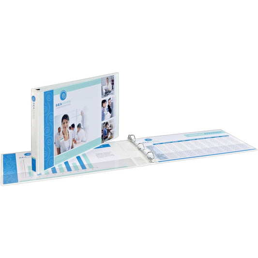 Avery&reg; View Binder - 1 1/2" Binder Capacity - Tabloid - 11" x 17" Sheet Size - 375 Sheet Capacity - Slant Ring Fastener(s) - 2 Pocket(s) - Polypropylene - Recycled - Pocket, Heavy Duty - 6 / Carto