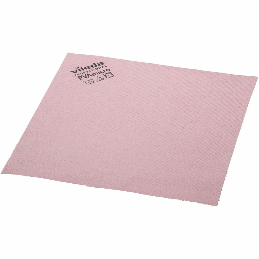 Vileda Professional PVAmicro Cleaning Cloths - 15" Length x 14" Width - 20 / Pack - Red