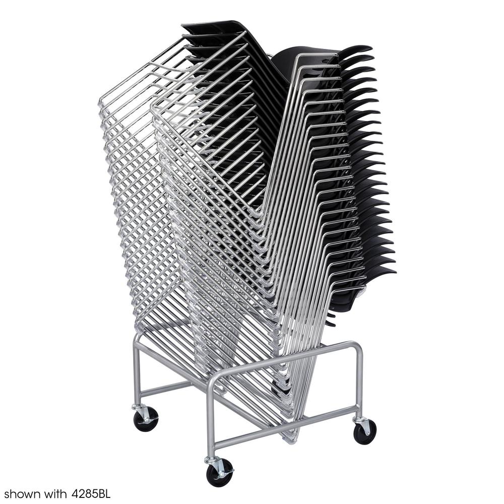 Sled Base Stack Chair Cart - 500.00 lb Capacity - 4 x 3" Caster - Steel - 23.5" x 27.5" x 17.0" - Silver