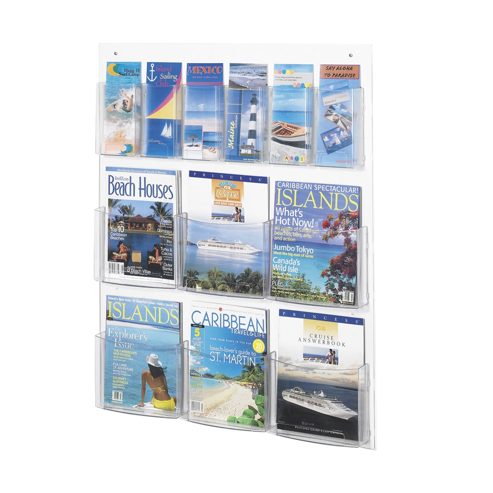 Clear2c™ 6 Magazine and 6 Pamphlet Display Clear