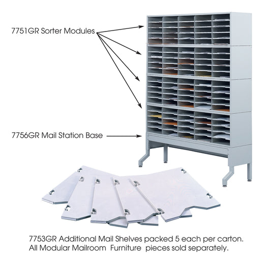 E-Z Sort® Additional Mail Trays Gray