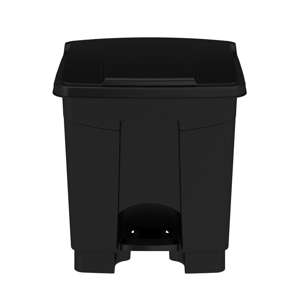 Plastic Step-On Receptacle, 8 Gallon - Black