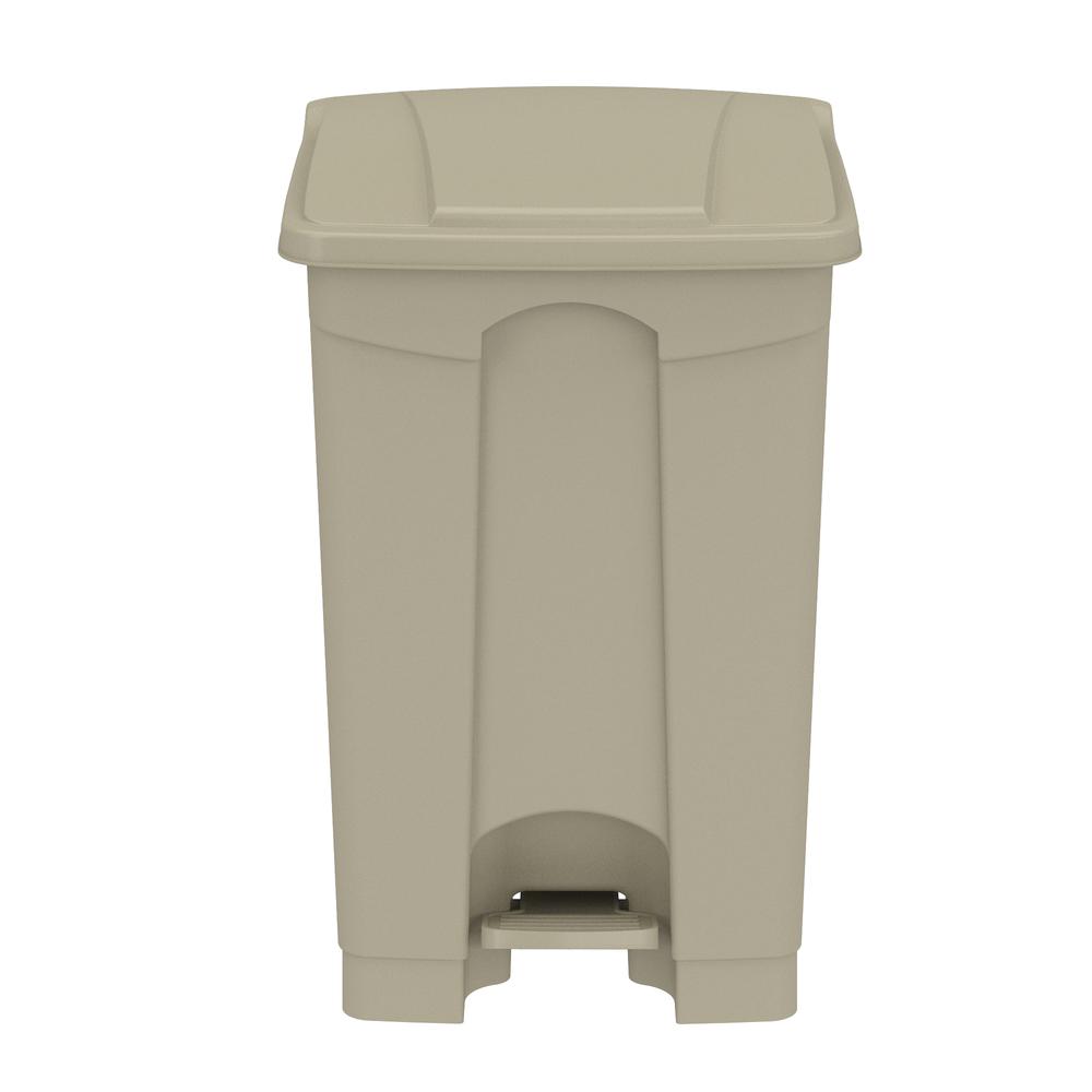 Plastic Step-On Receptacle, 12 Gallon - Tan