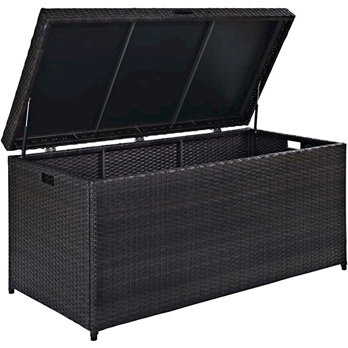 Palm Harbor Outdoor Wicker Storage Bin Brown