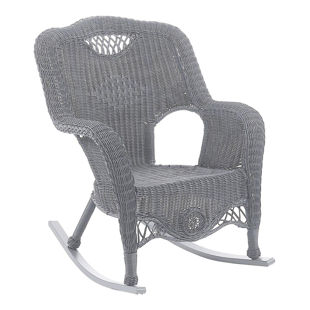 Riviera Resin Wicker/ Aluminum Outdoor Rocking Chair, Weathered Grey