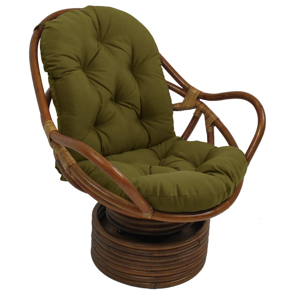 Rattan Swivel Rocker with Outdoor Fabric Cushion, Avocado