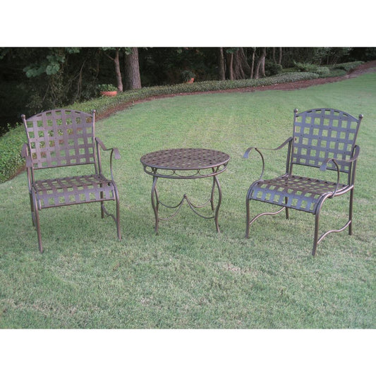 Set of 3 Santa Fe Iron Nailhead Bistro Set