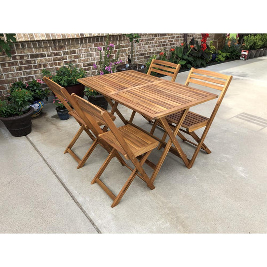 Rectangular Hardwood Folding Dining Table, Stain