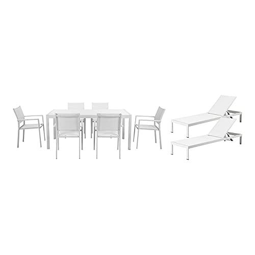 David 9 Piece Set, White & White