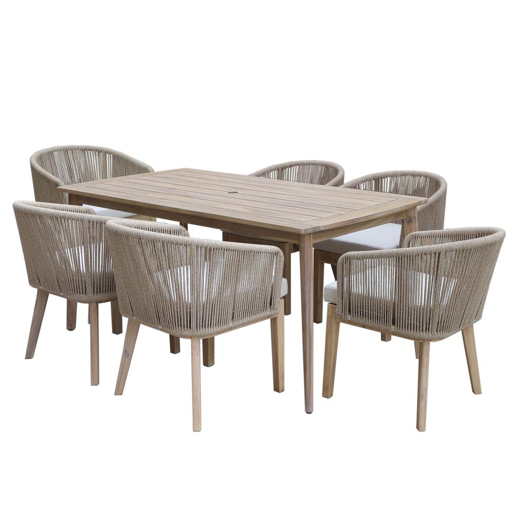 Diego 7 Piece Dining Set Beige