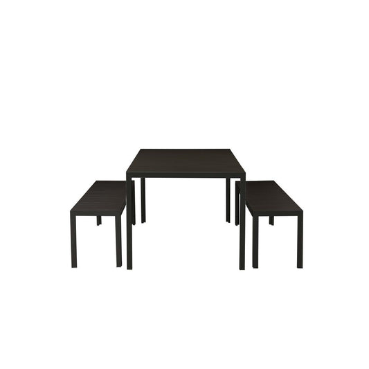 Breeze 3 Piece Dining Set, Black & Black