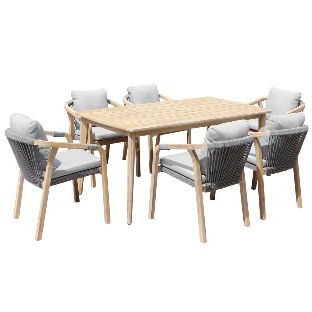 Lola 7 Piece Dining Set Grey