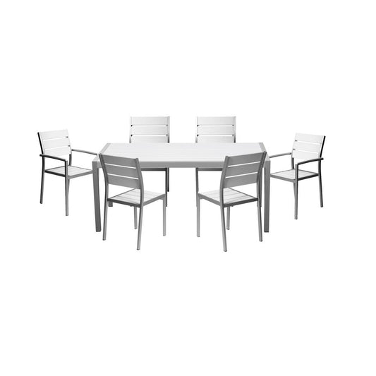 Roy 7 Piece Dining Set, White