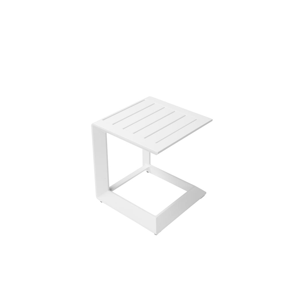 Leaf Sid Table, White