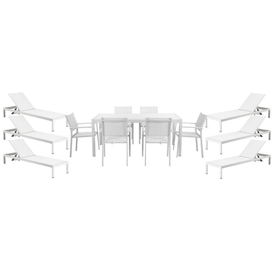 David 13 Piece Set, White & White