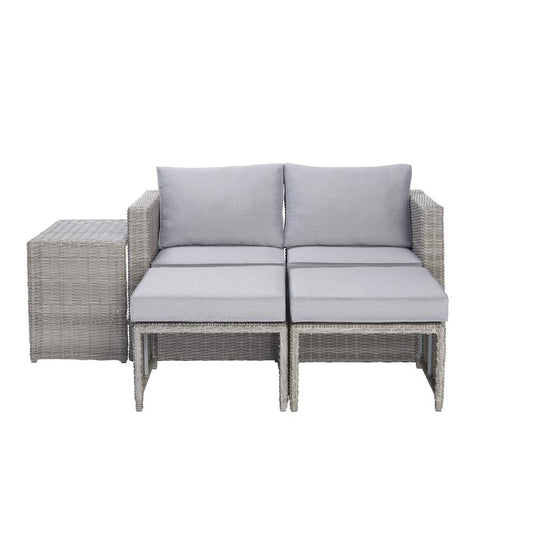 Malibu 5 Piece Outdoor Seating Set, Gray