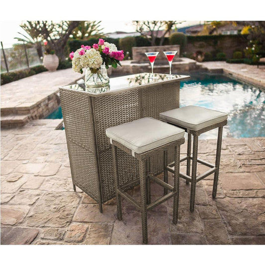 Outdoor Bar (3 Piece Set- Bar & 2 Stools)