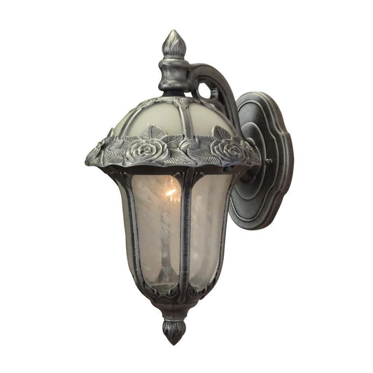 Rose Garden F-1711-SW-AB Rose Garden Small Top Mount 1 Light with Alabaster Glass Outdoor Wall Lantern