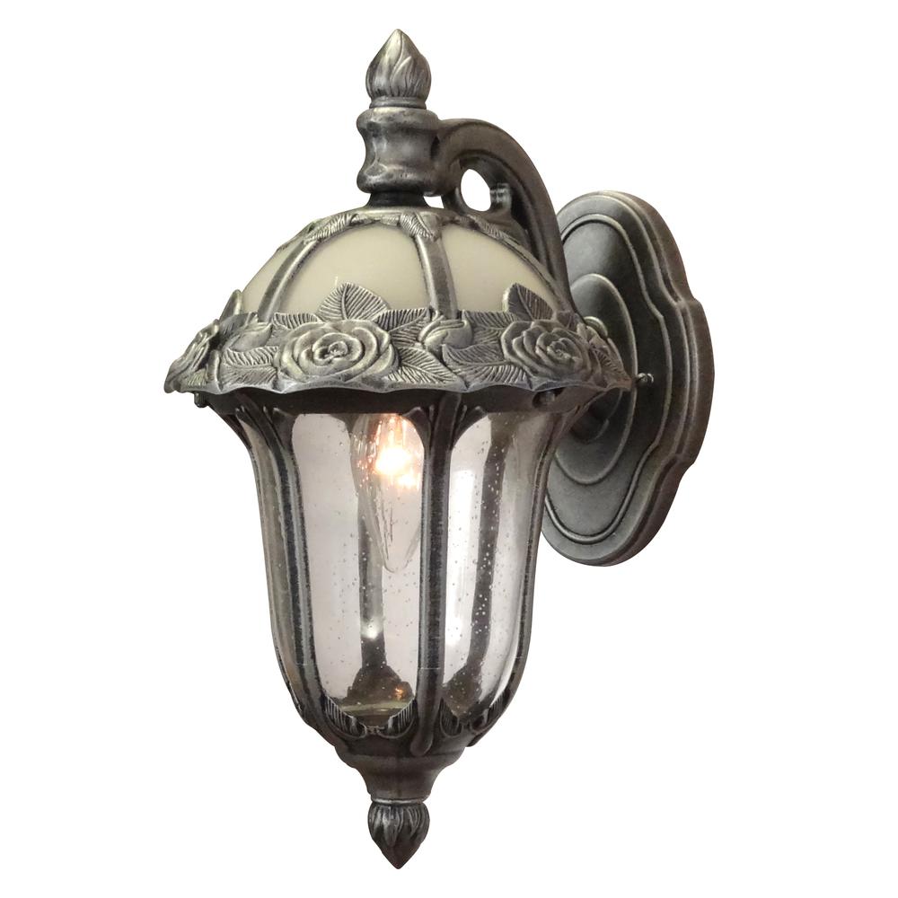 Rose Garden F-1711-SW-SG Rose Garden Small Top Mount 1 Light with Clear Seedy Glass Outdoor Wall Lantern