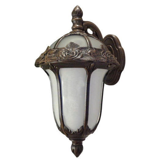 Rose Garden F-1711-CP-AB Rose Garden Small Top Mount 1 Light with Alabaster Glass Outdoor Wall Lantern