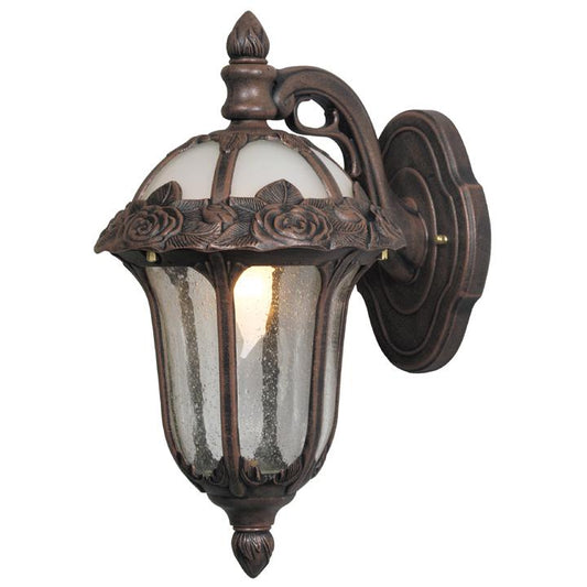 Rose Garden F-1711-CP-SG Rose Garden Small Top Mount 1 Light with Clear Seedy Glass Outdoor Wall Lantern