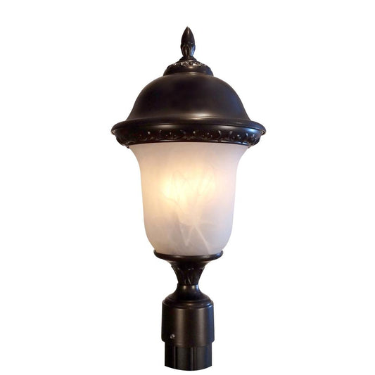 Glenn Aire F-2990-ORB-AB Medium Post Mount with Alabaster Glass