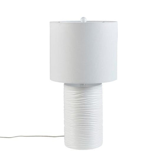 Resin Table Lamp White 12x12x21.5"