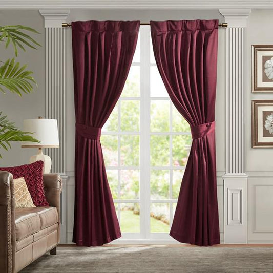 100% Polyester Avignon Antique Satin Wide Width Single Panel Burgundy 52x96"