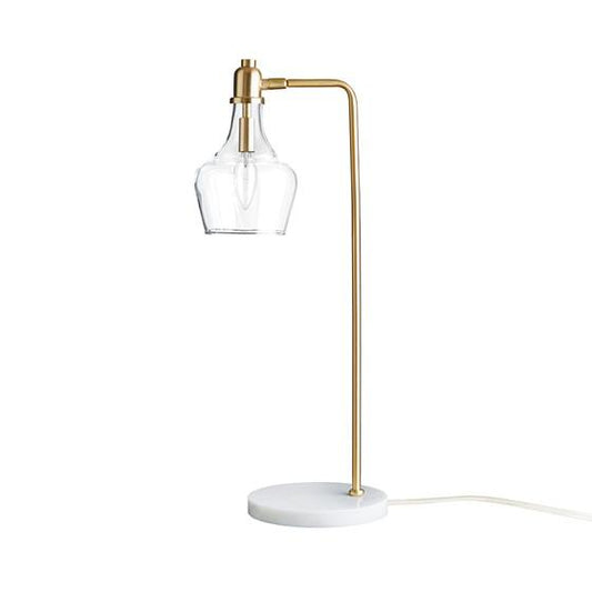 24" H Table Lamp with Marble Base, 9x7,5, Gold