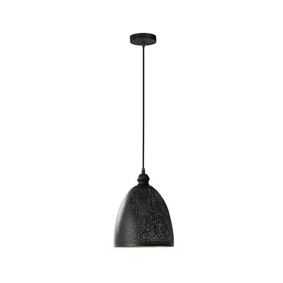 Metal Perforated Pendant, 10x10, Matte Black