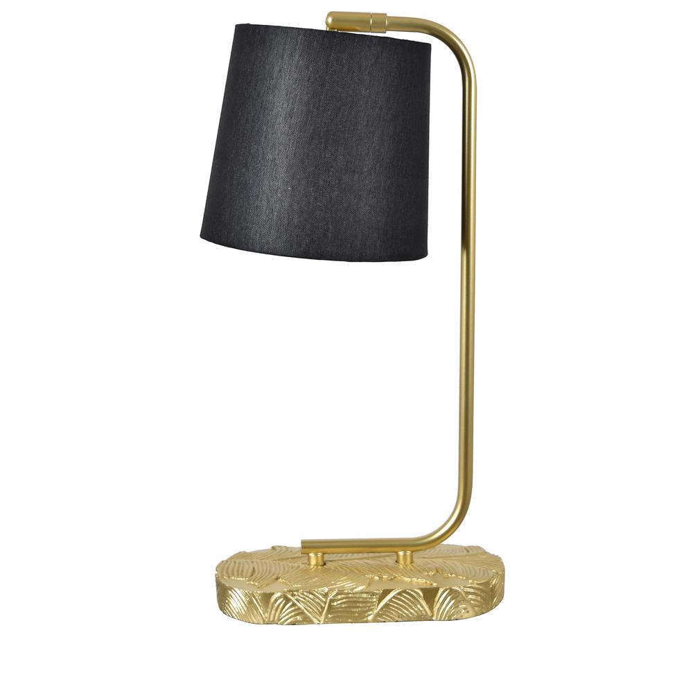 Evolution by Crestview Josephine Gold Leaf Task Lamp in Black