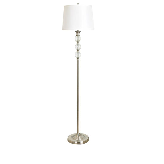 Crestview Collection Preston 61.5 Inch Metal Brushed Nickel Finish Floor Lamp