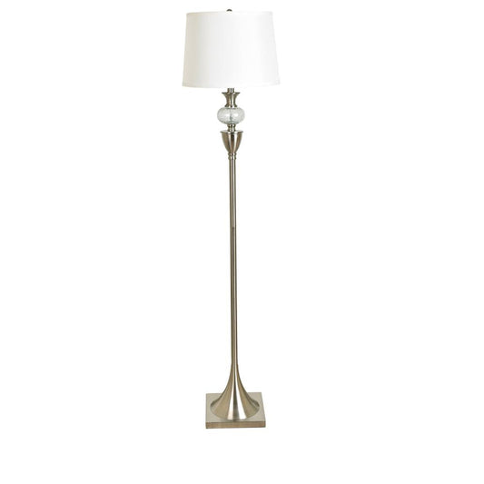 Crestview Collection Presley Classic Metal Floor Lamp with Crackled Glass Orb