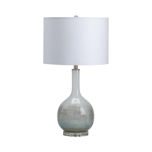 Crestview Collection Starling Table Lamp, Iridescent Blue, Glass Body and Crystal Base