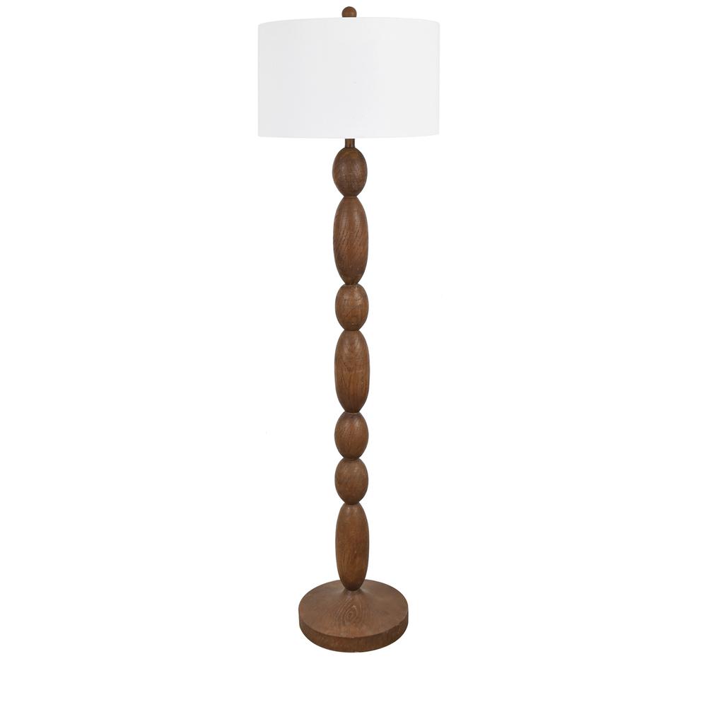 Crestview Collection Evolution Madeline Resin Wood Floor Lamp in Brown