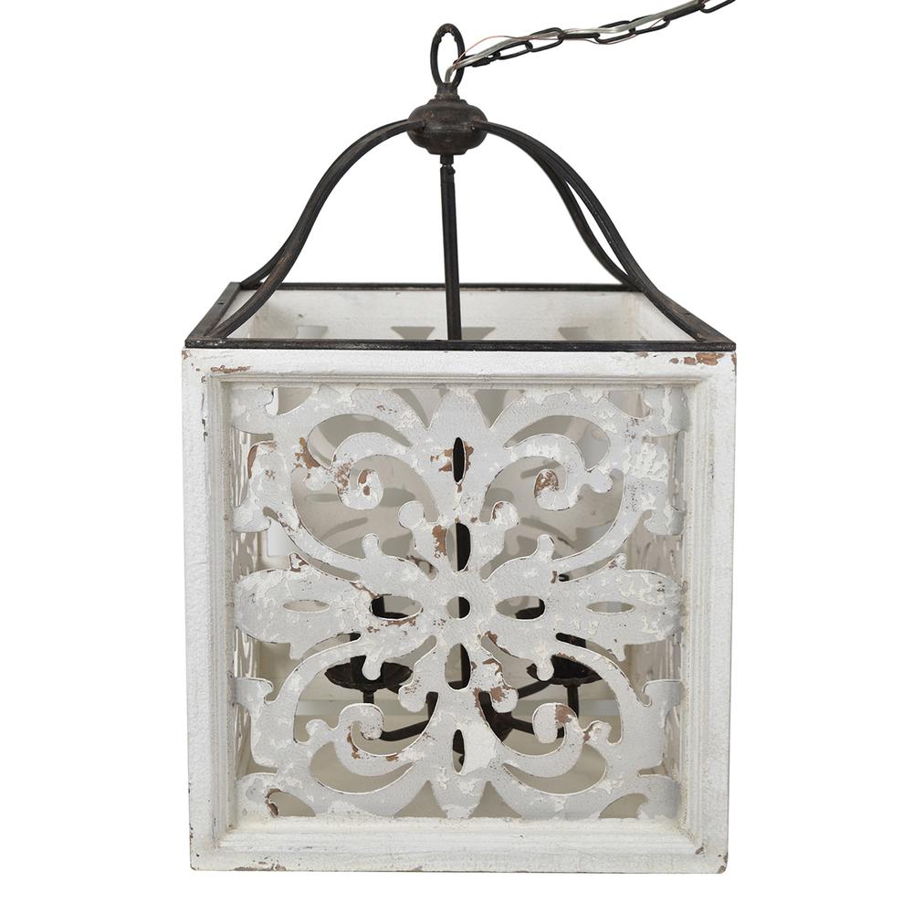 Mariah 29" White Wood and Metal Pendant Light