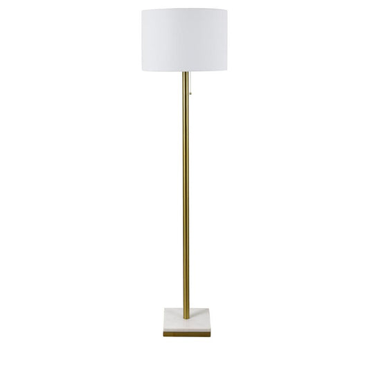 62" Metal Floor Lamp With Marble Base