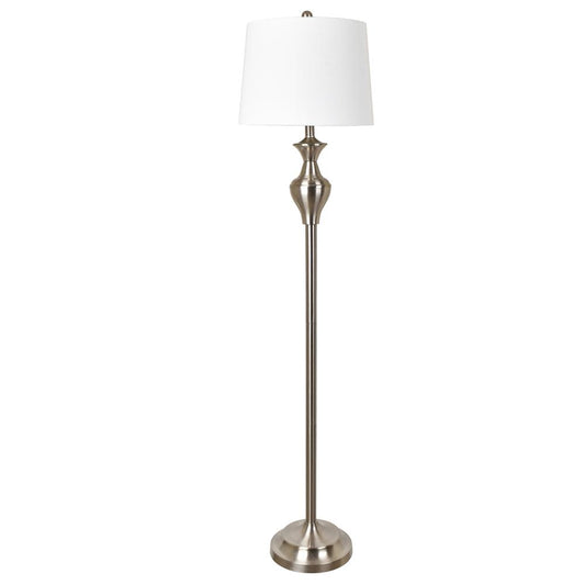 Crestview Collection Elliot 60 Inch Brushed Nickle Metal Finish Floor Lamp