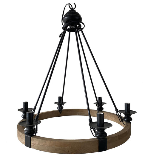 Crestview Willow Round Black Metal Chandelier EVPDA064