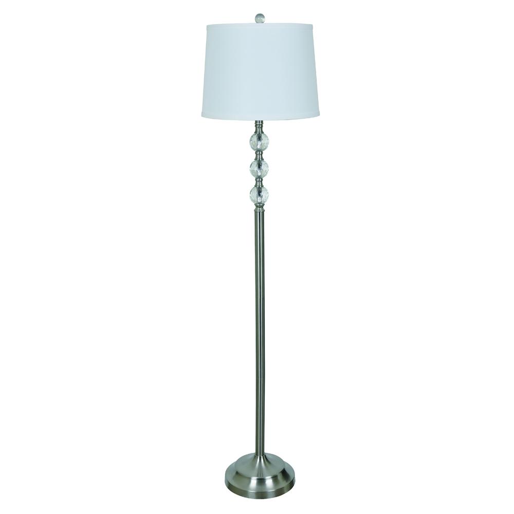 Crestview Collection Alamosa 61 Inch Metal Brushed Nickle Floor Lamp